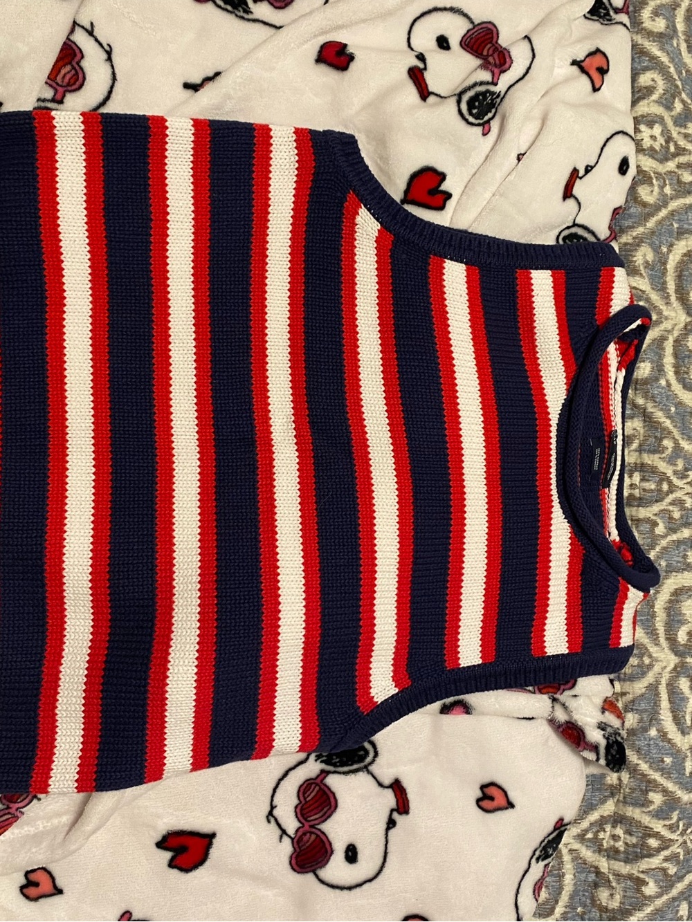 GAP Striped Crewneck Tank in Navy, Red & White